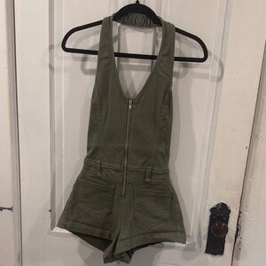 Olive Green Sleeveless Jumpsuit